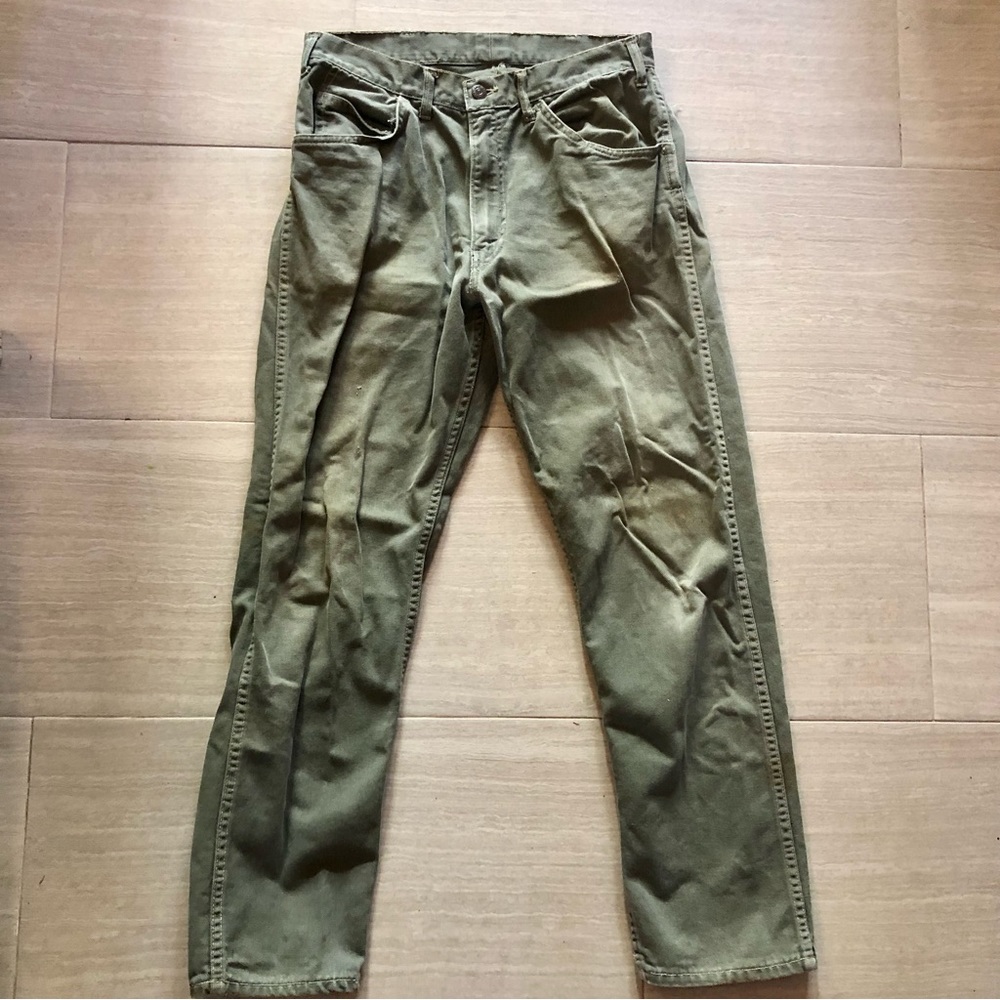 Vintage Levi’s Big E Mens Gray Denim Jeans Very Used Talon Zipper 30x40